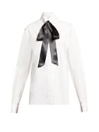 Matchesfashion.com Alexandre Vauthier - Pussy Bow Poplin Blouse - Womens - White