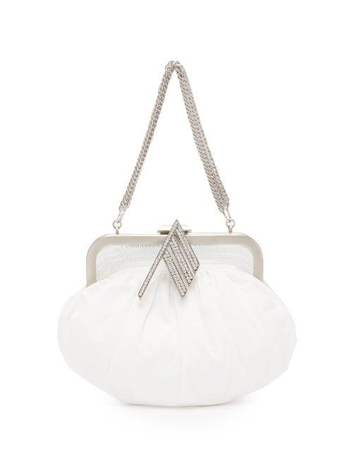Matchesfashion.com The Attico - Swarovski-embellished Taffeta Clutch - Womens - White