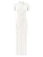 Matchesfashion.com Jacquemus - Cutout-back Knitted Polo Dress - Womens - Cream