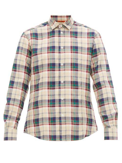 Matchesfashion.com Barena Venezia - Checked Twill Shirt - Mens - Beige Multi