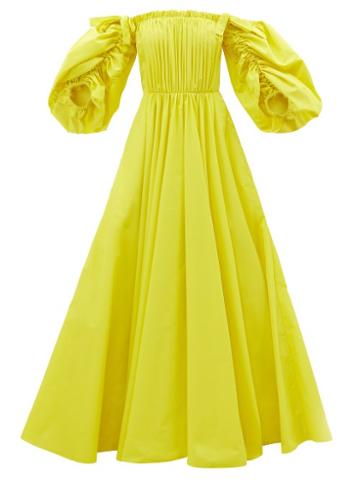 Jason Wu - Off-shoulder Pleated Taffeta Gown - Womens - Yellow