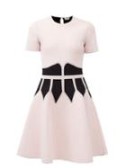 Matchesfashion.com Alexander Mcqueen - Corset-jacquard Stretch-knit Mini Dress - Womens - Pink Multi
