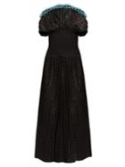 Emilio De La Morena Erika Sleeveless Polka-dot Silk-jacquard Gown