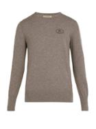 Matchesfashion.com Burberry - Malcolm Logo Embroidered Cashmere Sweater - Mens - Camel