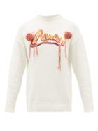 Matchesfashion.com Loewe Paula's Ibiza - Logo-embroidered Cotton-blend Sweater - Womens - Beige