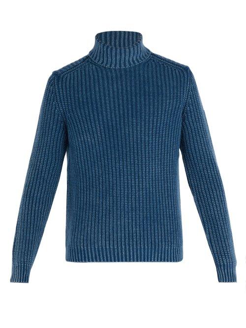 Matchesfashion.com Iris Von Arnim - Newton Cashmere Roll Neck Sweater - Mens - Blue