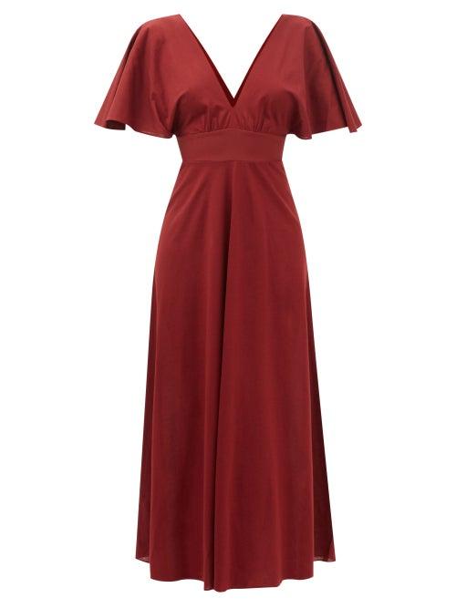Eres - Aurore Cotton-jersey Maxi Dress - Womens - Dark Red