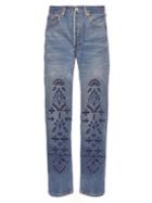 Bliss And Mischief Eyelet Bandana Straight-leg Jeans