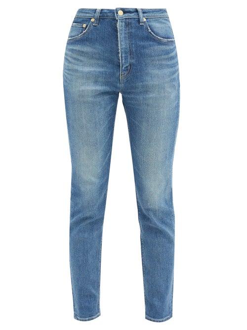 Matchesfashion.com Tu Es Mon Trsor - Sapphire High-rise Cotton Straight-leg Jeans - Womens - Denim