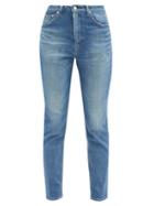 Matchesfashion.com Tu Es Mon Trsor - Sapphire High-rise Cotton Straight-leg Jeans - Womens - Denim