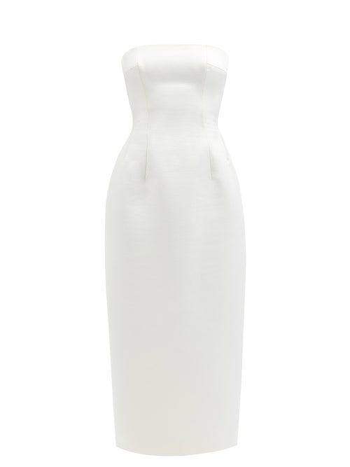 Emilia Wickstead - Leila Faille Sheath Strapless Dress - Womens - Ivory
