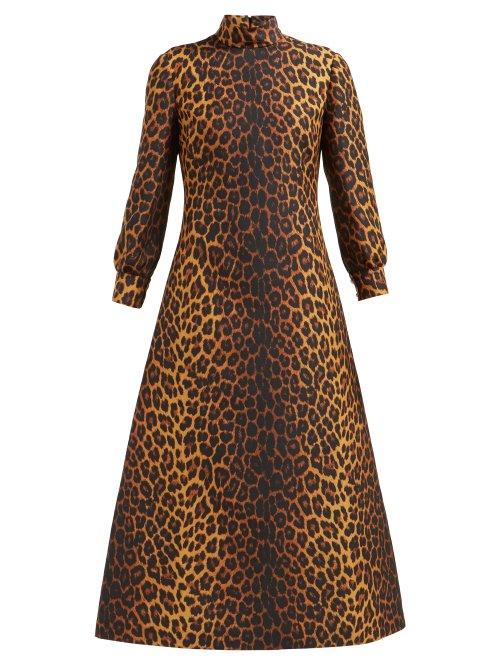 Matchesfashion.com Gucci - Leopard Print Linen Blend Dress - Womens - Leopard