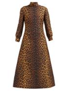 Matchesfashion.com Gucci - Leopard Print Linen Blend Dress - Womens - Leopard