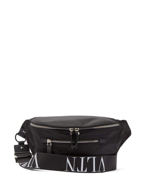Matchesfashion.com Valentino - Vltn Jacquard Rockstud Belt Bag - Mens - Black