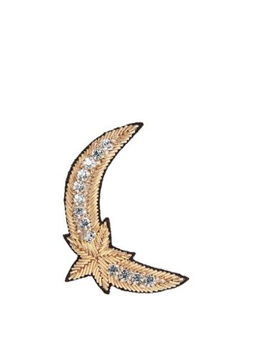 Huda Al Nuaimi Crystal-embellished Moon And Star Brooch