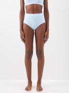 Cossie+co - The Lucinda High-rise Bikini Briefs - Womens - Light Blue