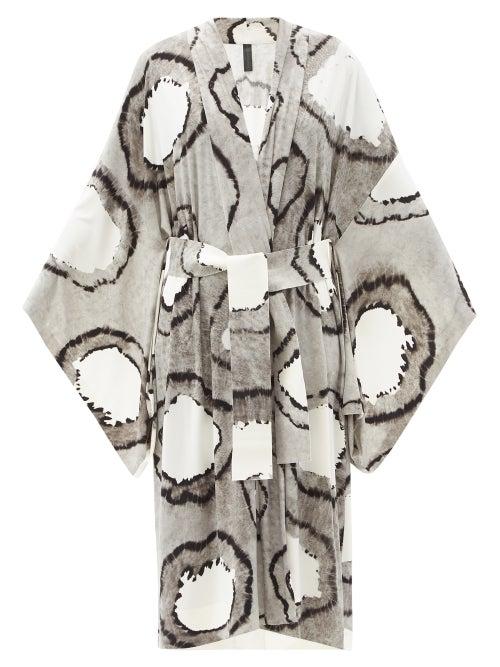 Matchesfashion.com Norma Kamali - Tie-dyed Jersey Robe - Womens - Black Multi