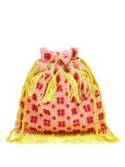 Matchesfashion.com Staud - Lance Bead Embroidered Canvas Pouch - Womens - Pink Multi