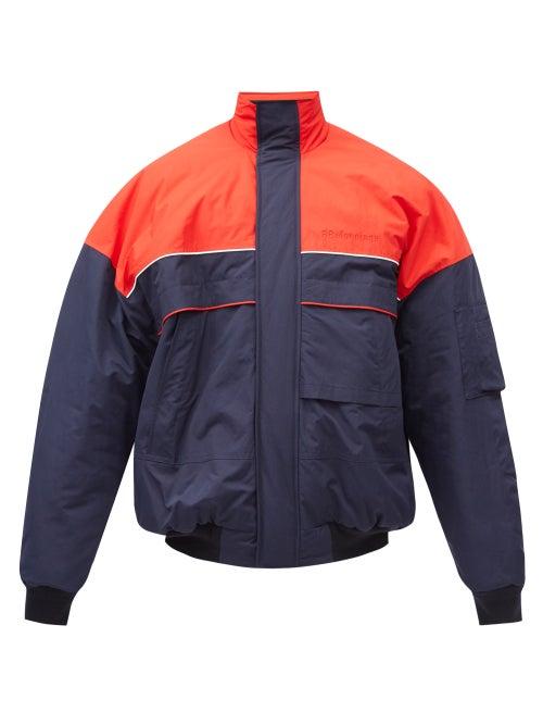 Matchesfashion.com Balenciaga - Oversized Colour-block Bomber Jacket - Mens - Navy Multi