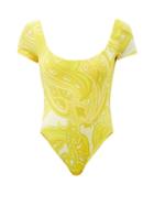 Matchesfashion.com Etro - Paisley-print Scoop-neck Swimsuit - Womens - Yellow Multi