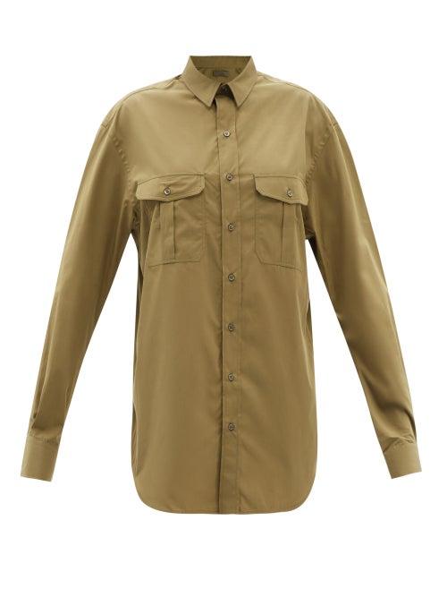 Wardrobe.nyc Wardrobe. Nyc - Release 06 Cotton Mini Shirt Dress - Womens - Khaki