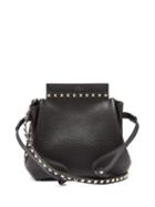 Matchesfashion.com Valentino - Rockstud Drawstring Leather Cross Body Bag - Womens - Black