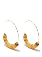 Ladies Jewellery Elise Tsikis - Isnaga Shell & 24kt Gold-plated Hoop Earrings - Womens - Yellow Multi