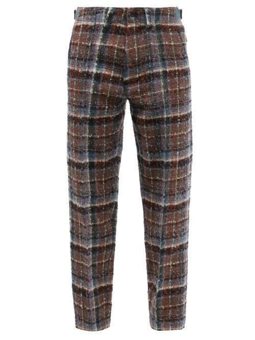 Nicholas Daley - Check Wool-blend Straight-leg Trousers - Mens - Multi