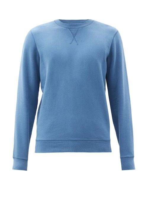 Matchesfashion.com Sunspel - Cotton-jersey Sweatshirt - Mens - Dark Blue
