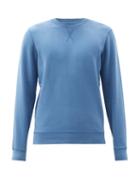 Matchesfashion.com Sunspel - Cotton-jersey Sweatshirt - Mens - Dark Blue