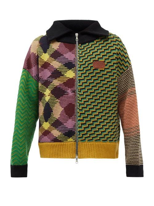 Palm Angels - X Missoni Patchwork Wool-blend Cardigan - Mens - Multi