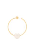 Matchesfashion.com Hillier Bartley - Faux Pearl Gold Plated Hoop Single Earring - Womens - Gold