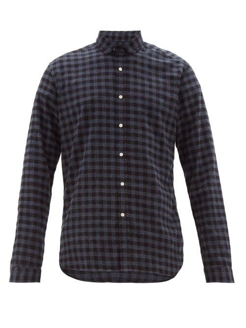 Matchesfashion.com Oliver Spencer - Clerkenwell Tab Checked Cotton Shirt - Mens - Navy Multi