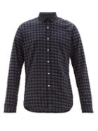 Matchesfashion.com Oliver Spencer - Clerkenwell Tab Checked Cotton Shirt - Mens - Navy Multi