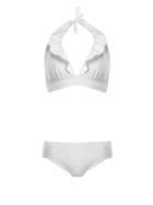 Matchesfashion.com Fendi - Bonded And Ruched Ruffle Bikini - Womens - White