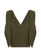 Rosie Assoulin Brush Ya Shoulder Off Cotton-blend Top