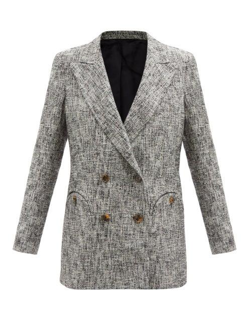 Blaz Milano - Why Not Smiley-pocket Wool-blend Tweed Blazer - Womens - Black
