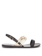 Matchesfashion.com Ancient Greek Sandals - Eretria Slingback Leather Sandals - Womens - Black Gold