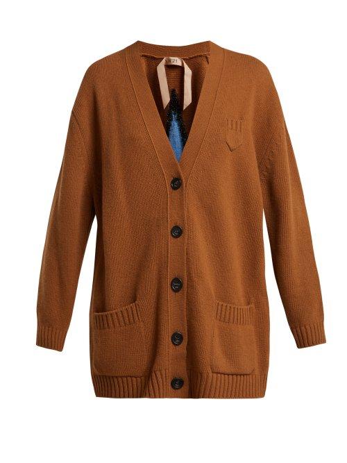 Matchesfashion.com No. 21 - Star Intarsia Wool Cardigan - Womens - Camel