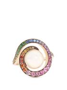 Matchesfashion.com Noor Fares - Spiral Grey Gold Ring - Womens - Multi