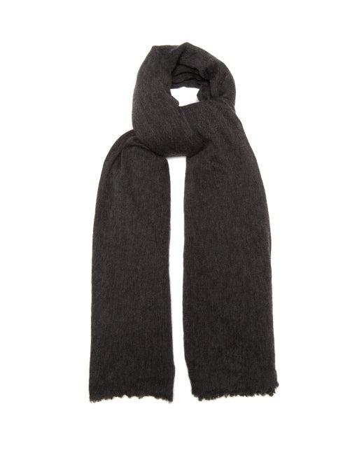 Isabel Marant - Zephyr Raw-edge Cashmere Scarf - Womens - Dark Grey