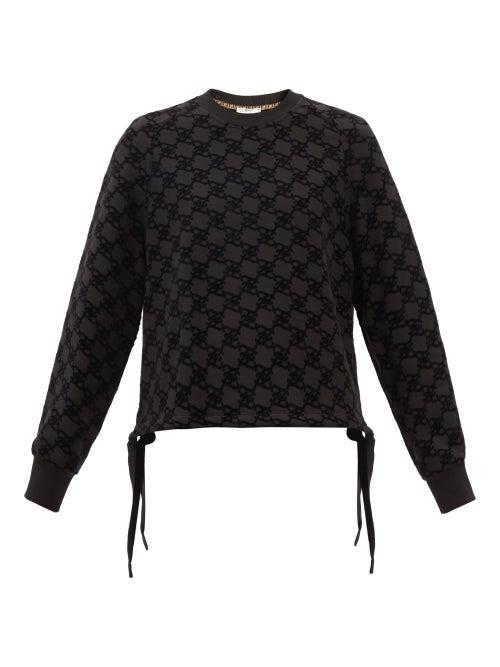 Fendi - Ff-flocked Cotton-jersey Sweatshirt - Womens - Black