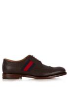 Gucci Martin Grained-leather Grosgrain Brogues