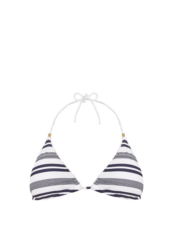 Heidi Klein Martha's Vineyard Striped Halterneck Bikini Top