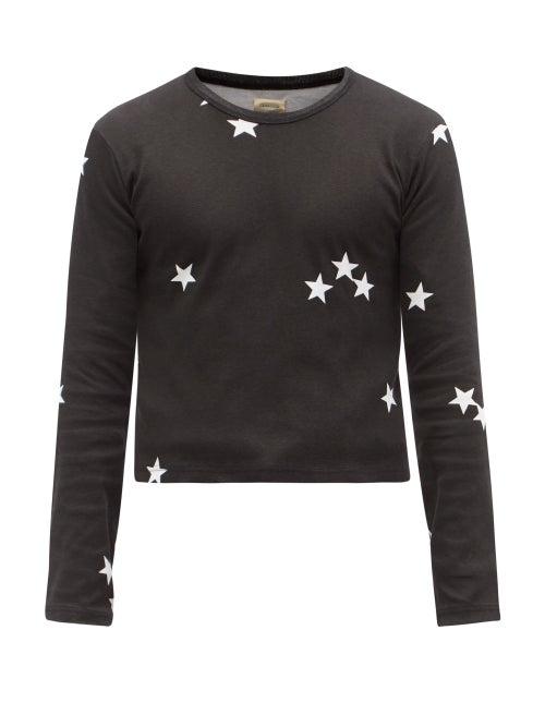 Mens Rtw Stefan Cooke - Star-print Cotton-jersey Long-sleeved T-shirt - Mens - Black