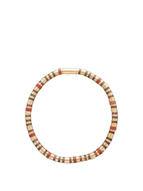 Matchesfashion.com Bottega Veneta - Crystal-bead 18kt Gold-plated Choker - Womens - Yellow Gold