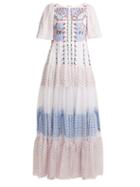 Matchesfashion.com Temperley London - Bourgeois Embroidered Detailed Silk Gown - Womens - White Multi