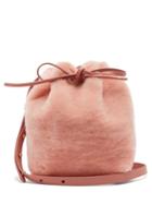 Matchesfashion.com Mansur Gavriel - Mini Shearling Bucket Bag - Womens - Light Pink