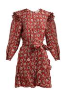 Matchesfashion.com Isabel Marant Toile - Telicia Floral Print Linen Mini Dress - Womens - Red Multi