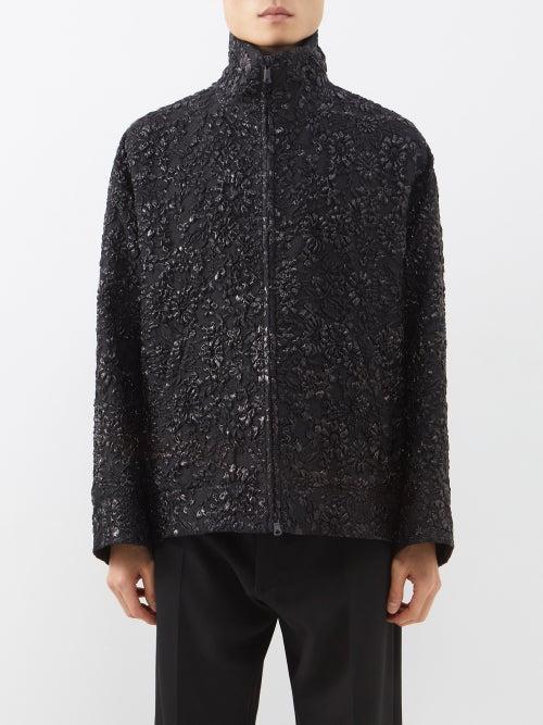 Valentino - Floral-jacquard Jacket - Mens - Black